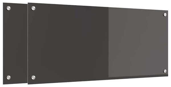 Kuchyňský obklad 2 pcs Tmavě šedá 90 x 40 cm tvrzené sklo