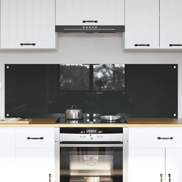 Kuchyňský obklad 2 pcs Tmavě šedá 80 x 50 cm tvrzené sklo
