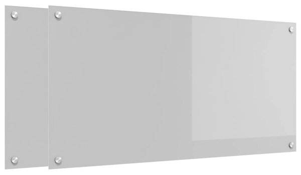 Kuchyňský obklad 2 pcs Světle šedá 100 x 50 cm tvrzené sklo