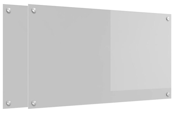 Kuchyňský obklad 2 pcs Světle šedá 90 x 50 cm tvrzené sklo