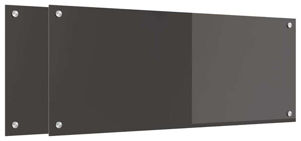 Kuchyňský obklad 2 pcs Tmavě šedá 100 x 40 cm tvrzené sklo