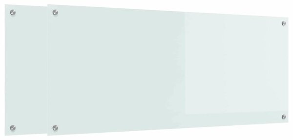 Kuchyňský obklad 2 pcs Bílá 120 x 50 cm tvrzené sklo
