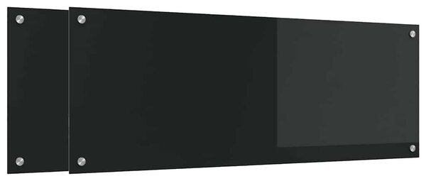 Kuchyňský obklad 2 pcs Černá 110 x 40 cm tvrzené sklo