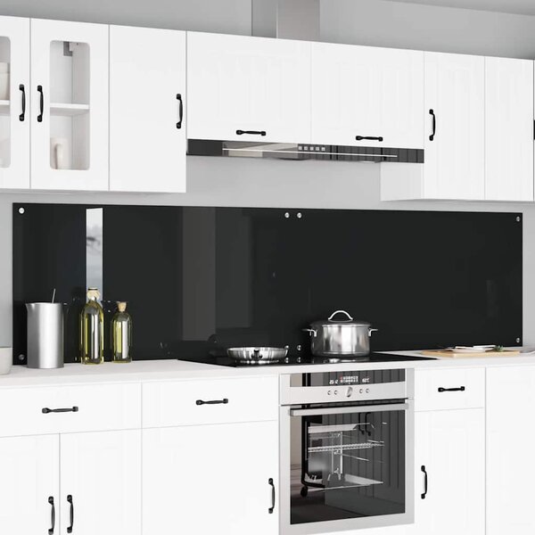 Kuchyňský obklad 2 pcs Černá 120 x 60 cm tvrzené sklo