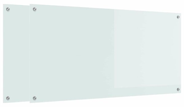 Kuchyňský obklad 2 pcs Bílá 120 x 60 cm tvrzené sklo