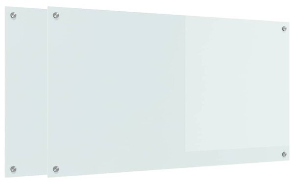Kuchyňský obklad 2 pcs Bílá 110 x 60 cm tvrzené sklo
