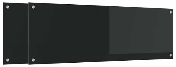 Kuchyňský obklad 2 pcs Černá 120 x 40 cm tvrzené sklo