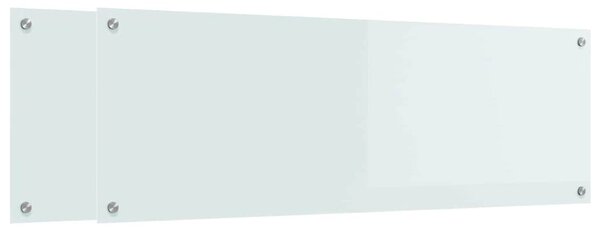 Kuchyňský obklad 2 pcs Bílá 120 x 40 cm tvrzené sklo