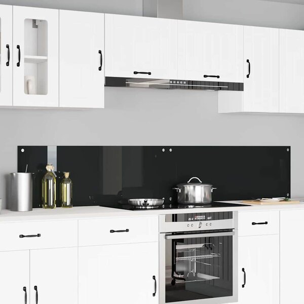 Kuchyňský obklad 2 pcs Černá 110 x 40 cm tvrzené sklo