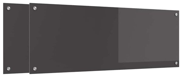 Kuchyňský obklad 2 pcs Tmavě šedá 110 x 40 cm tvrzené sklo