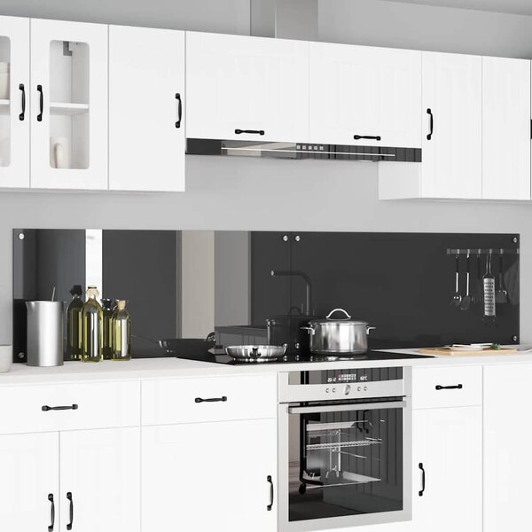 Kuchyňský obklad 2 pcs Tmavě šedá 120 x 50 cm tvrzené sklo