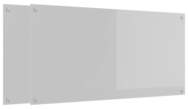 Kuchyňský obklad 2 pcs Světle šedá 120 x 60 cm tvrzené sklo