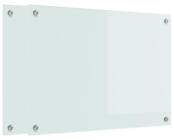 Kuchyňský obklad 2 pcs Bílá 70 x 50 cm tvrzené sklo