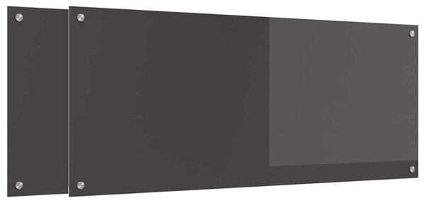 Kuchyňský obklad 2 pcs Tmavě šedá 120 x 50 cm tvrzené sklo