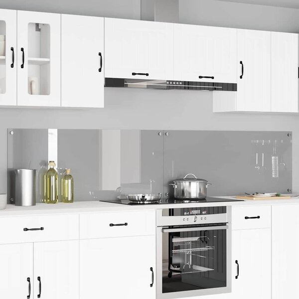 Kuchyňský obklad 2 pcs Světle šedá 120 x 50 cm tvrzené sklo