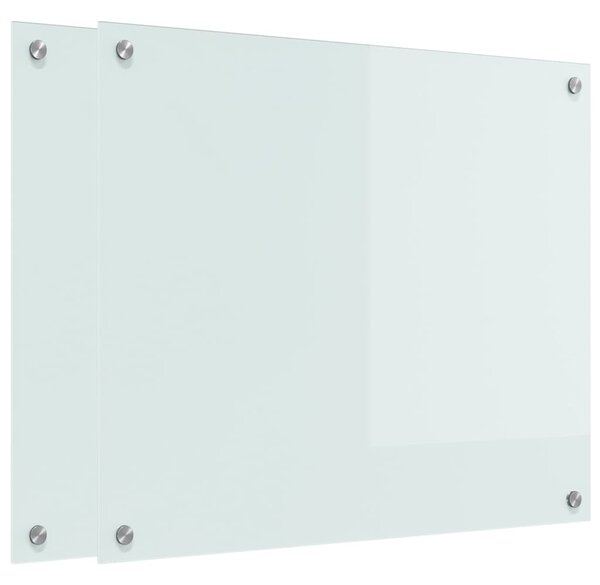 Kuchyňský obklad 2 pcs Bílá 70 x 60 cm tvrzené sklo