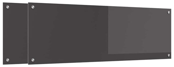 Kuchyňský obklad 2 pcs Tmavě šedá 120 x 40 cm tvrzené sklo