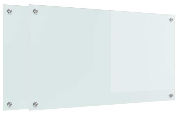 Kuchyňský obklad 2 pcs Bílá 90 x 50 cm tvrzené sklo