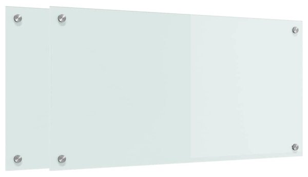 Kuchyňský obklad 2 pcs Bílá 80 x 40 cm tvrzené sklo