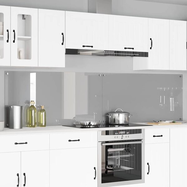 Kuchyňský obklad 2 pcs Světle šedá 120 x 60 cm tvrzené sklo