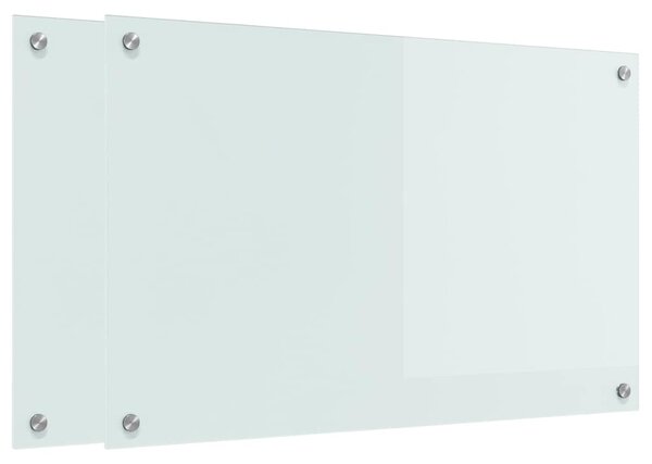 Kuchyňský obklad 2 pcs Bílá 80 x 50 cm tvrzené sklo