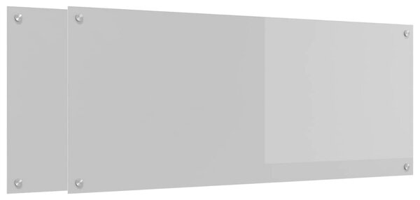 Kuchyňský obklad 2 pcs Světle šedá 120 x 50 cm tvrzené sklo