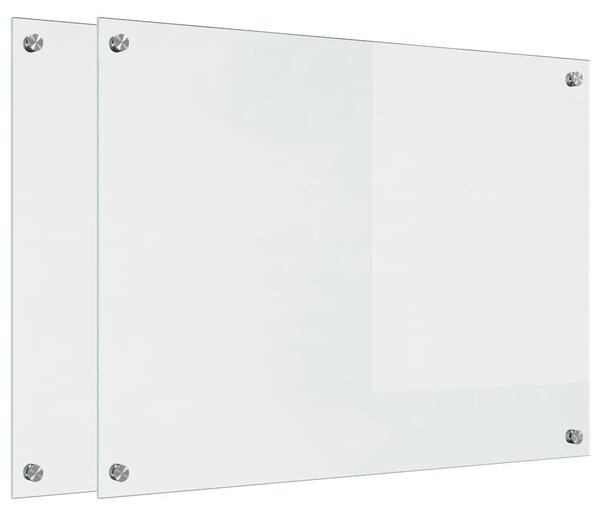 Kuchyňský obklad 2 pcs Transparentní 80 x 60 cm tvrzené sklo