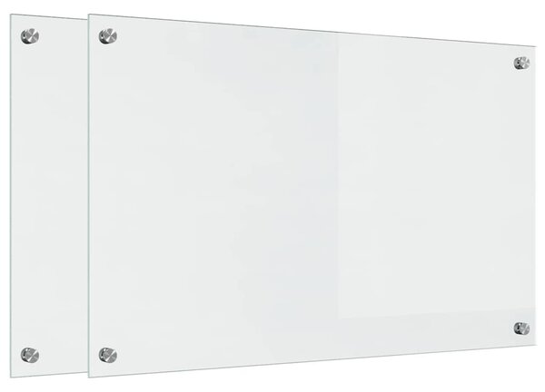 Kuchyňský obklad 2 pcs Transparentní 80 x 50 cm tvrzené sklo