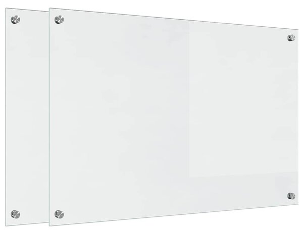 Kuchyňský obklad 2 pcs Transparentní 90 x 60 cm tvrzené sklo