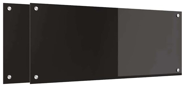 Kuchyňský obklad 2 pcs Černá 100 x 40 cm tvrzené sklo