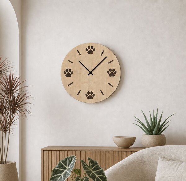 Nástěnné hodiny ŤAPKA Zvolte barvu dekoru: Ořech | Zvolte velikost hodin (cm): 35x35