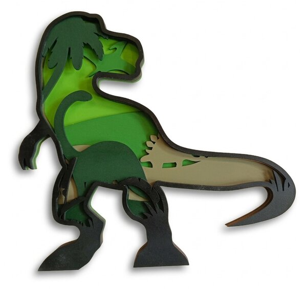 Z rodinné dílny Svítící dekorace T-Rex na zeď - dinosaurus do dětského pokoje (svítí ve tmě)