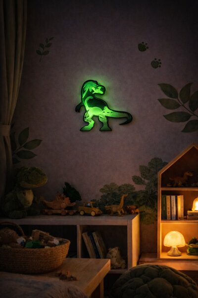 Z rodinné dílny Svítící dekorace T-Rex na zeď - dinosaurus do dětského pokoje (svítí ve tmě)
