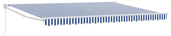 Stahovací markýza Modrá a bílá 4 x 2 m 100% polyester a hliník