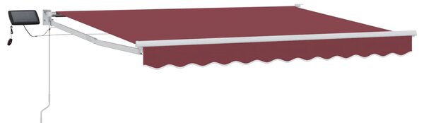 Ruční výsuvná markýza s LED pásky Burgundská a Bílá 2,5 x 2 m