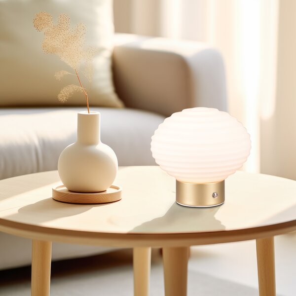 Stolní lampa EARL bílá/zlatá
