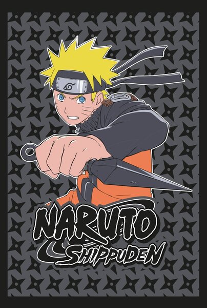 Faro Dětská fleecová deka POLAR NARUTO 100x140 cm černá