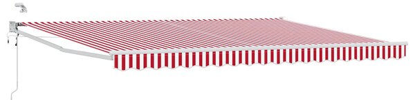 Elektrická Retrakční markýza Červená a Bílá 5 x 3 m