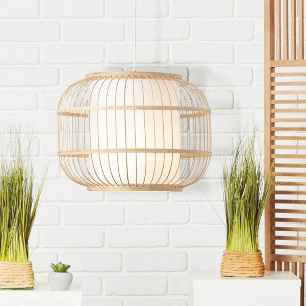 Brilliant 99266/09 Závěsné svítidlo BONES přírodní bambus průměr 40cm