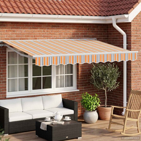 Manuální rám markýzy s LED Modrá, Oranžová, Bílá 3 x 2,5 m