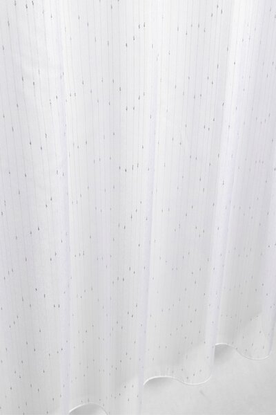 Záclona dreher, Rain lurex stříbrný, bílá 150 cm