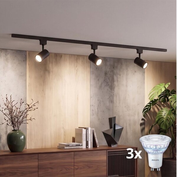 Philips - LED Stm. bodové svítidlo v lišt sys EASYLINK 3xGU10/7W/230V 1m černá