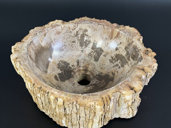 Umyvadlo ze zkamenělého dřeva 40 × 32 cm z Bali