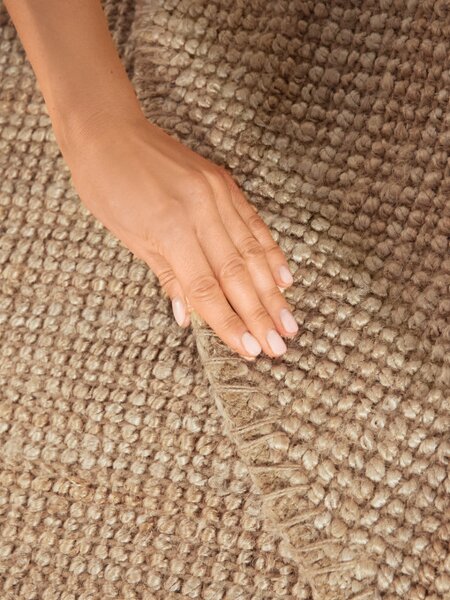 Koberec Hanse Home Bouclé Jaipur naturální / zlatý kruh