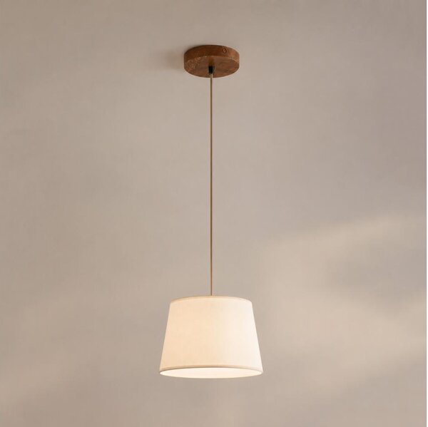 Lustr na lanku AIDA 1xE27/15W/230V pr. 25 cm dub/krémová
