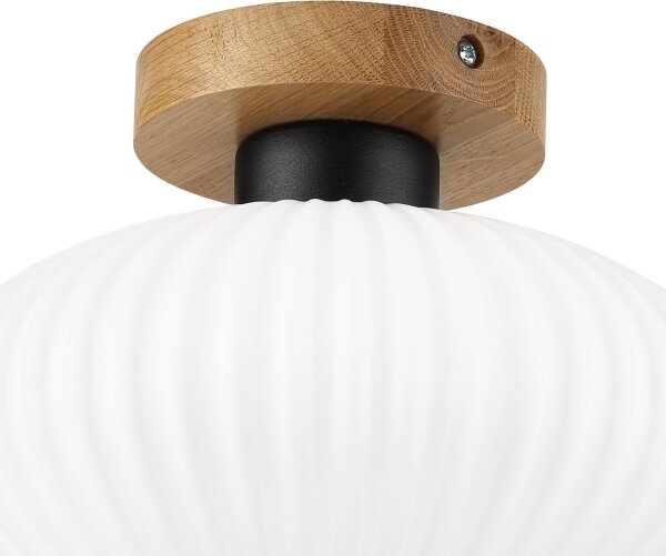 Stropní svítidlo HARMA WOOD 1xE27/15W/230V dub/bílá pr. 25 cm