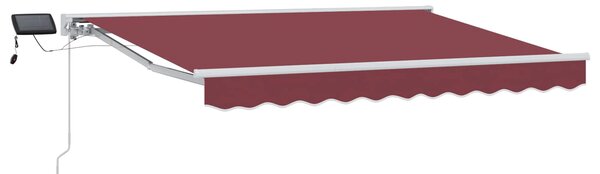 Manuální rám markýzy s LED Burgundská a Bílá 3 x 2 m