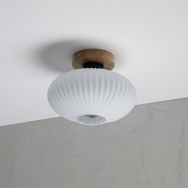 Stropní svítidlo HARMA WOOD 1xE27/15W/230V dub/bílá pr. 25 cm