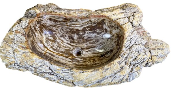 Obří fosilní umyvadlo 100x50 cm Bali