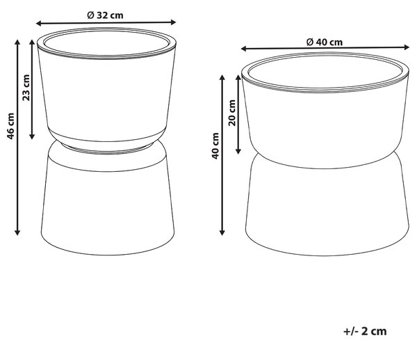 Sada 2 odkládacích stolků ATACAMA 32/40 cm 32/40 cm Hnědá Béžová
